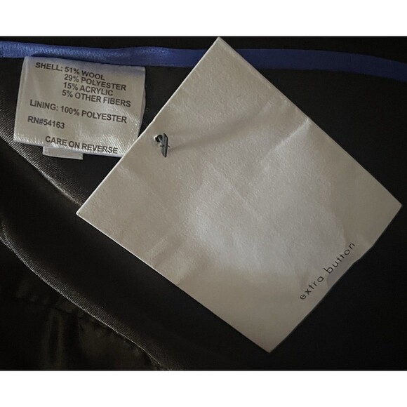 CALVIN KLEIN Black & White Boucle Wool Blend Double Breasted Belted Coat 12 - Picture 9 of 9